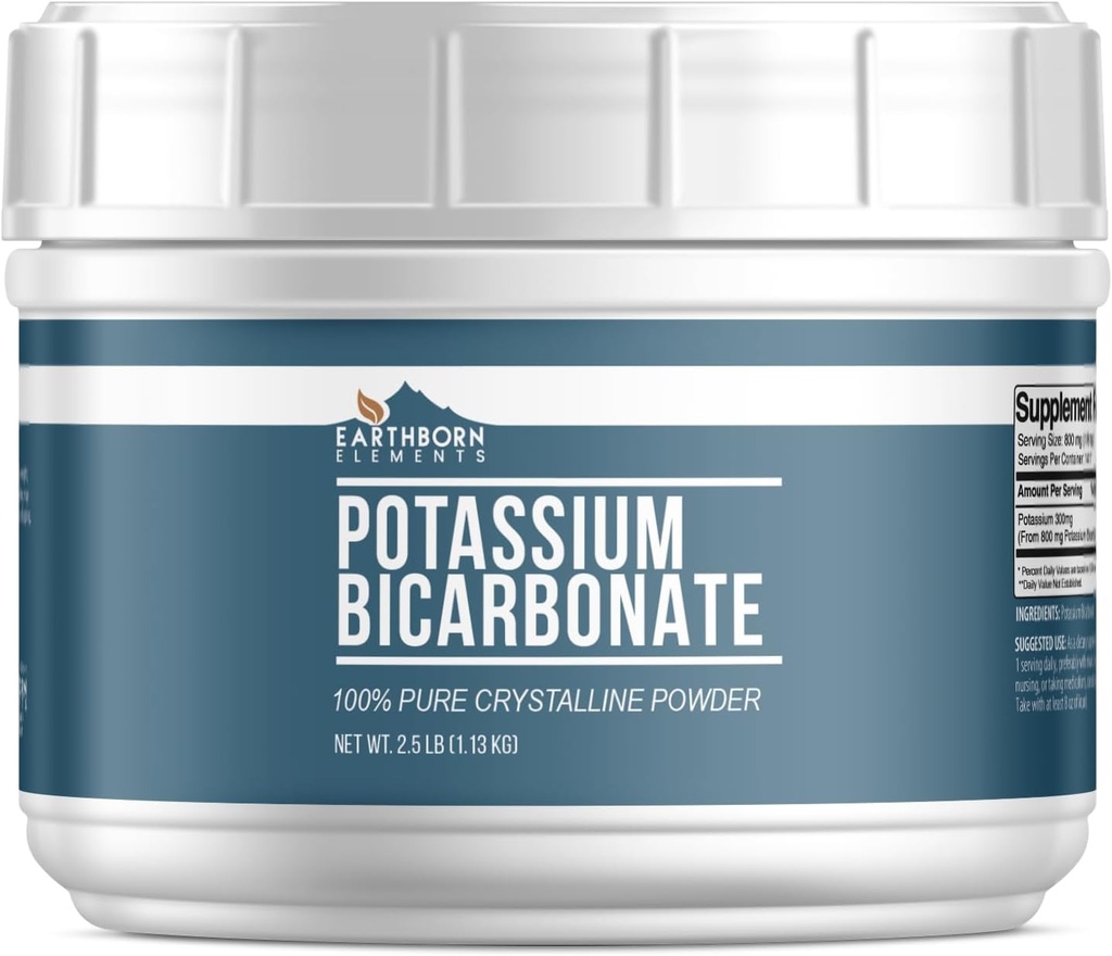 Earthborn Elements Potassium Bicarbonate (2.5 lb), Mess-Free Tub, Pure & Undiluted