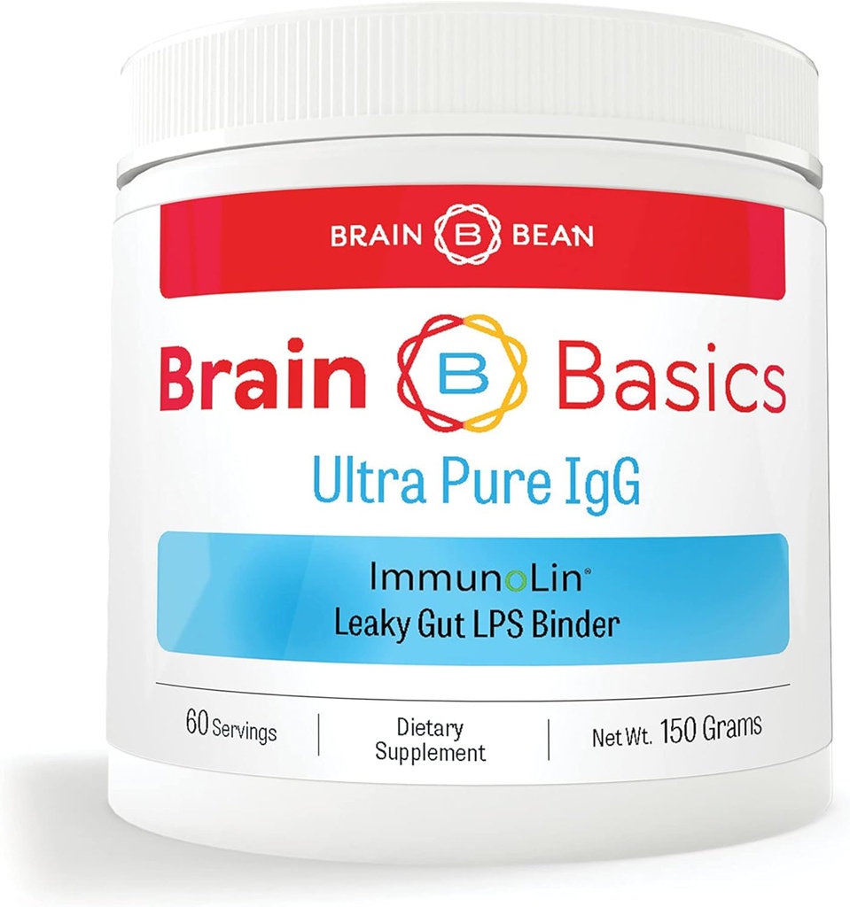 Fundamentos cerebrales Suplemento de IgG ultra puro - Suplemento sin lácteos IgG-Inmunolina Polvo, Vitamina Blended y Suplementos Minerales, 150g, 60 Actuaciones