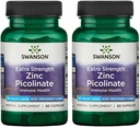 Swanson Premium Brand Extra Strength Zinc Picolinate - Forma preferida Cuerpo Salud cápsulas - 50 mg por cápsula - 60 cápsulas, Pack de 2