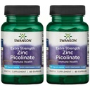 Swanson Premium Brand Extra Strength Zinc Picolinate - Forma preferida Cuerpo Salud cápsulas - 50 mg por cápsula - 60 cápsulas, Pack de 2