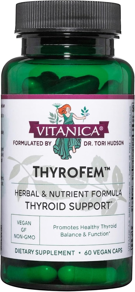 Vitanica ThyroFem, Thyroid Gland Support, Vegan, 60 cápsulas