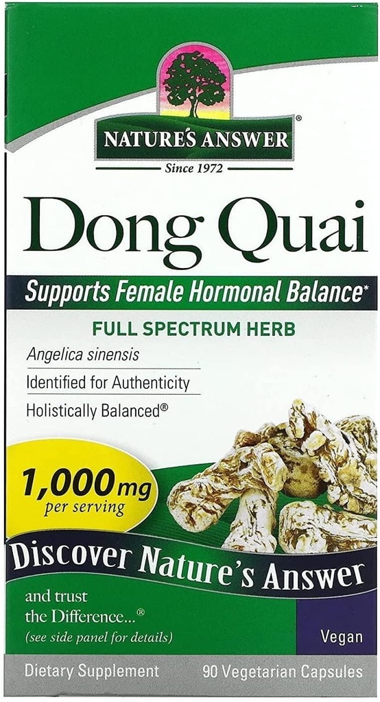 Nature's Answer Dong Quai Root 1000mg | Dietary Supplement | Supports Female Hormone Balance | Non-GMO, Vegan, Kosher Certified & Gluten-Free | Vegetarian Capsules 90ct