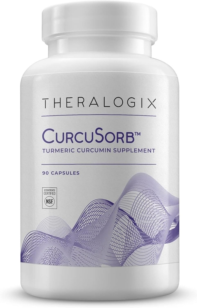 Theralogix CurcuSorb Turmeric Curcumin Supplement - 90-Day Supply - High-Absorption Turmeric Curcumin - Supports Brain, Heart, Immune & Joint Health - Aids Healthy Aging - NSF Certified - 90 cápsulas