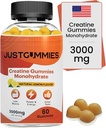 Creatine Monohydrate Gummies 3000 mg Per Serving | Creatine Infused Gummies to Increase Strength and Build Muscle, Vegan, Lemon Flavor, 60 Count