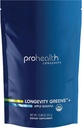 ProHealth Longevity Greens. Delicioso polvo orgánico saludable para el envejecimiento de la energía. Gut Health Digestive Enzymes, Multi Vitamina, Preprobióticos, Fibra de Avena, Inulina. GMP certificado. 30 Servicios