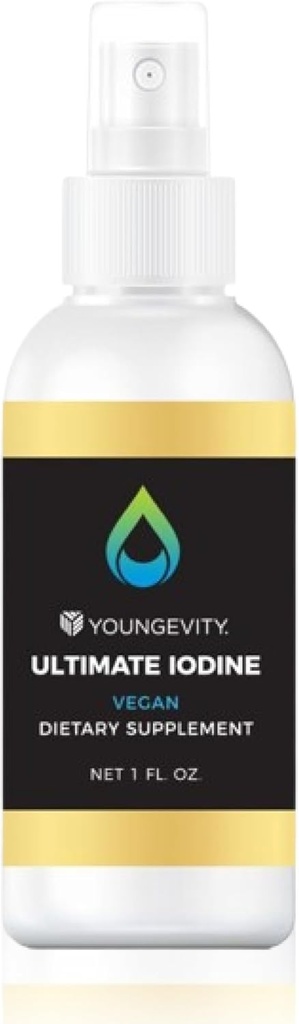 Youngevity Ultimate Iodine Supplement – Vegan Supplement with 300 mcg Iodine, B12, Zinc, Selenium & Copper – Liquid for Energy, Metabolism, Hormone Balance – Non-GMO, Gluten-Free