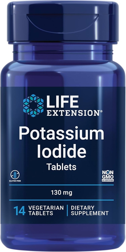 Extensión de vida Potasio Iodide 130mg 14 Tablets