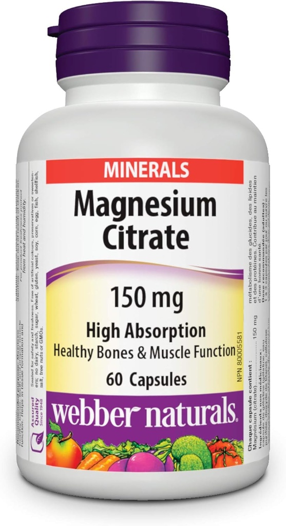 Citrato de magnesio 150 mg Absorción alta