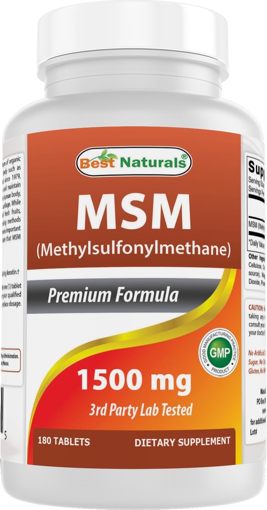 Best Naturals MSM 1500 mg 180 Tablets