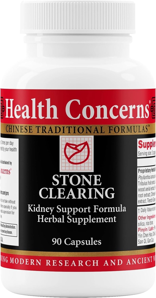 Health Concerns Stone Clearing – Kidney Support &amp; Urinary Tract Cleanse – Damp Heat & Qi Flow Herbal Formula – Phyllanthus, Gardenia, Peony & Tienchi Ginseng Suplemento – Bladder Detox – 90 cápsulas