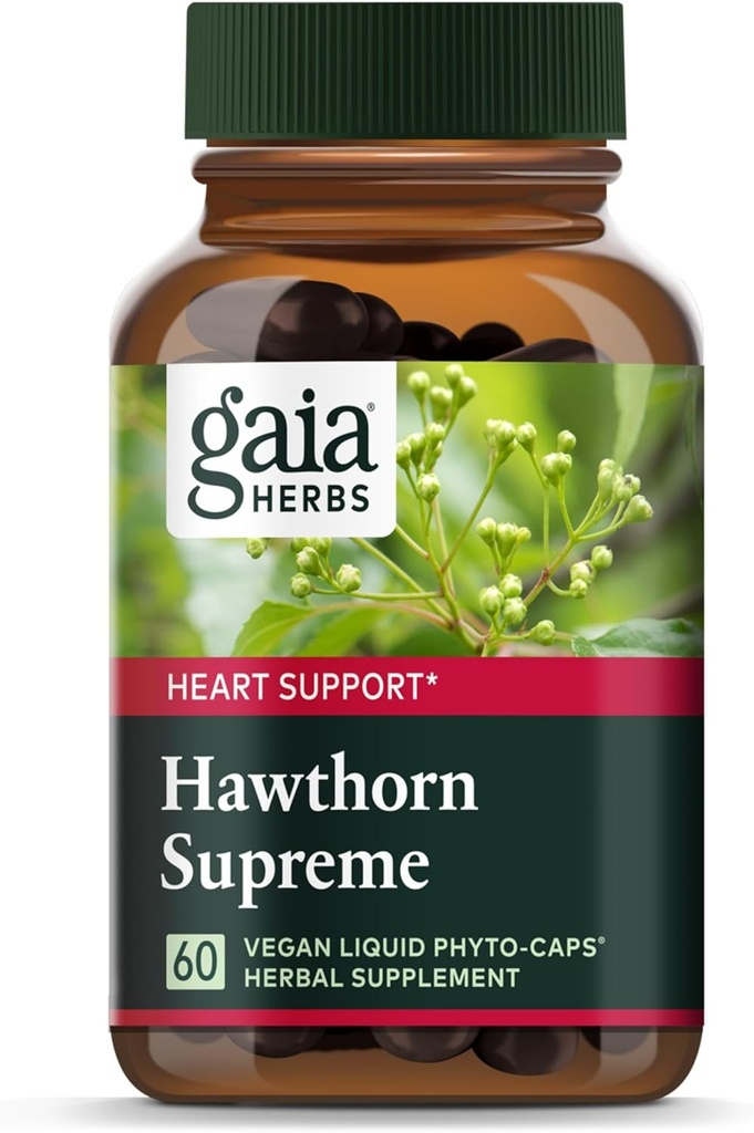 Gaia Herbs Hawthorn Supreme - Suplemento de Berry de Hawthorn - con hierbas Usadas tradicionalmente para apoyar la salud cardíaca* - 60 cápsulas de Phyto líquido vegano (30-Day Supply)