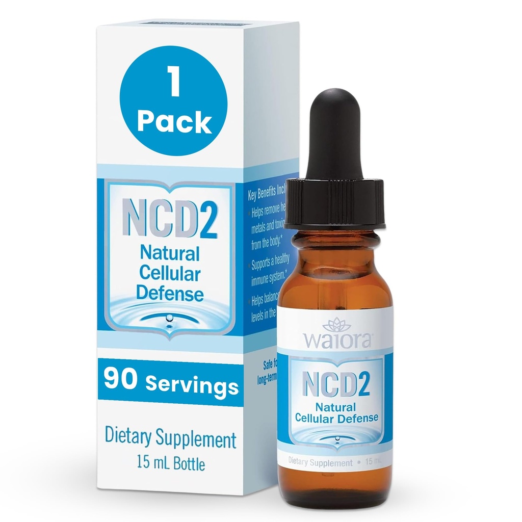 NCD2 Liquid Mineral Supplement, Advanced Cellular Support Formula, Daily Digestive & Detox, Immune, pH Balance, Cleansing; Easy-to-Use Drops (One .5 oz Bottle, 90 serv.) by Waiora