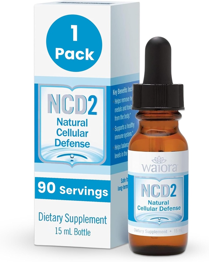Waiora NCD2 Activado Best Pure Zeolite Liquid Drops – Natural Body Cleanse & Immune Support with Zeolite Clinoptilolite Liquid, pH Balance Formula, All-Natural – 1 Botella (0,5 oz.), 90 Servimientos