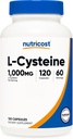 Nutricost L-Cysteine 1000mg, 120 Capsules - Non-GMO, Gluten Suplemento gratuito, 500mg Por Capsule
