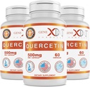 Genex Fórmulas Quercetina 500mg (60 cápsulas) No GMO, Libre de gluten (3 Pack)