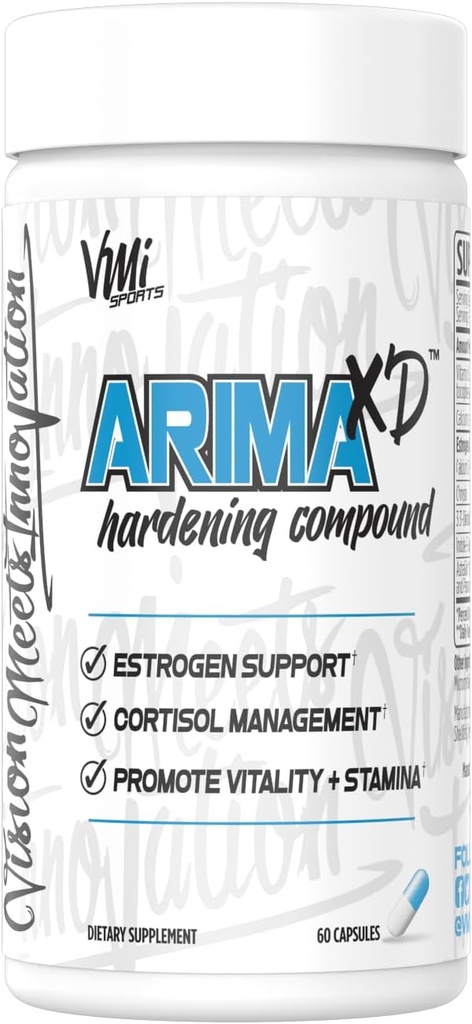 VMI Sports Arima-XD 60 Conde, Natural Hormon Balance, Anti- Aromatase Cortisol Blocker para Hombres y Mujeres, Suplemento de Soporte Balance de Testosterona &amp; Estrógeno Niveles de hormonas En o Off Cycle (60 ct)
