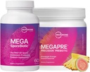 Microbioma laboratorios MegaSporeBiotic (60 cápsulas) + MegaPre (5,5 oz de polvo) Probiótico Prebiótico Bundle - Probiótico de base con polvo de fibra prebiótica