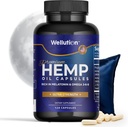 WELLUTION Hemp Oil Capsules - 120 Conde - Stress & Sleep Support with Ashwagandha & Melatonin - Made in USA