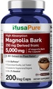 NusaPure Magnolia Bark 20:1 Extracto, 250 mg Equivalente a 5.000 mg 200 cápsulas vegetarianas no GMO