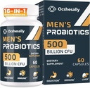 Probióticos para Hombres, 500 millones de UC &amp; 12 Estrechos Probióticos para Hombres, con Turmérico, Arándano, Goji - Probióticos para Salud Digestiva, Gut, Immune &amp; Bloating, Prostate &amp; Urinary Tract Health, 60 cápsulas