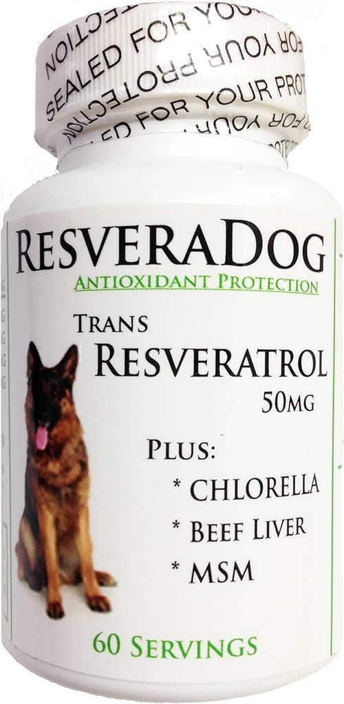 Resveradog: Perro 99% Tran Resveratrol Polvo con Argintine Beef Liver, MSM " Chlorella