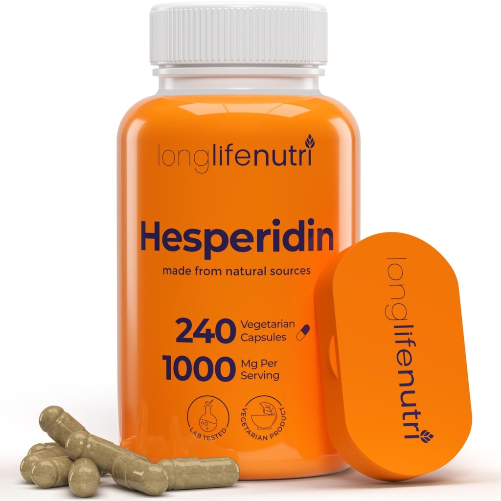 Hesperidin 1000mg, 240 cápsulas (4 mes de suministro), soporta la salud cardiovascular, la presión sanguínea " Circulación, soporte inmunológico, antioxidante potencial " Beneficios de la función vascular, hechos en EE.UU.