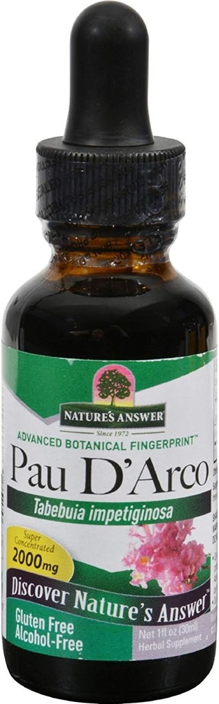 Respuesta de la naturaleza PAU D'Arco Inner Bark ¦ Apoya Sistema de Inmunización Saludable ← Ayuda a mantener la Flora Intestinal ← Alcohol-Free,Gluten-Free,Kosher Certified " No Preservatives (1 Ounce (Pack of 2))