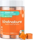amnature Vitamina B3 Niacin Gummies - Flush Free Niacinamide 500mg Supplement - Vegan, Non-GMO, Low-Calorie, Gluten-Free, Soy-Fee, 3rd Party Lab Tested - 1 Month Supply, 90 Chewable Gummies