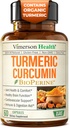 Suplemento de la Curcumina Turmérica - 1200 mg Tormérica Orgánica + Extracto Tumérico (95% Curcuminoides) para el Soporte Conjunto " Salud Digestiva - Suplemento Turmérico - Curcumina Pura con Pepper Negro - 60 cápsulas