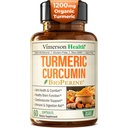 Suplemento de la Curcumina Turmérica - 1200 mg Tormérica Orgánica + Extracto Tumérico (95% Curcuminoides) para el Soporte Conjunto " Salud Digestiva - Suplemento Turmérico - Curcumina Pura con Pepper Negro - 60 cápsulas