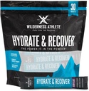 Wilderness Athlete - Hydrate & Recuperar ANTE Liquid Hydration Packets Electrolyte Drink Mix - Recover Faster with Bcaas - 30 Single Serving Hydrate Packets (Berry Blast),0.49 Ounce (Pack of 30)