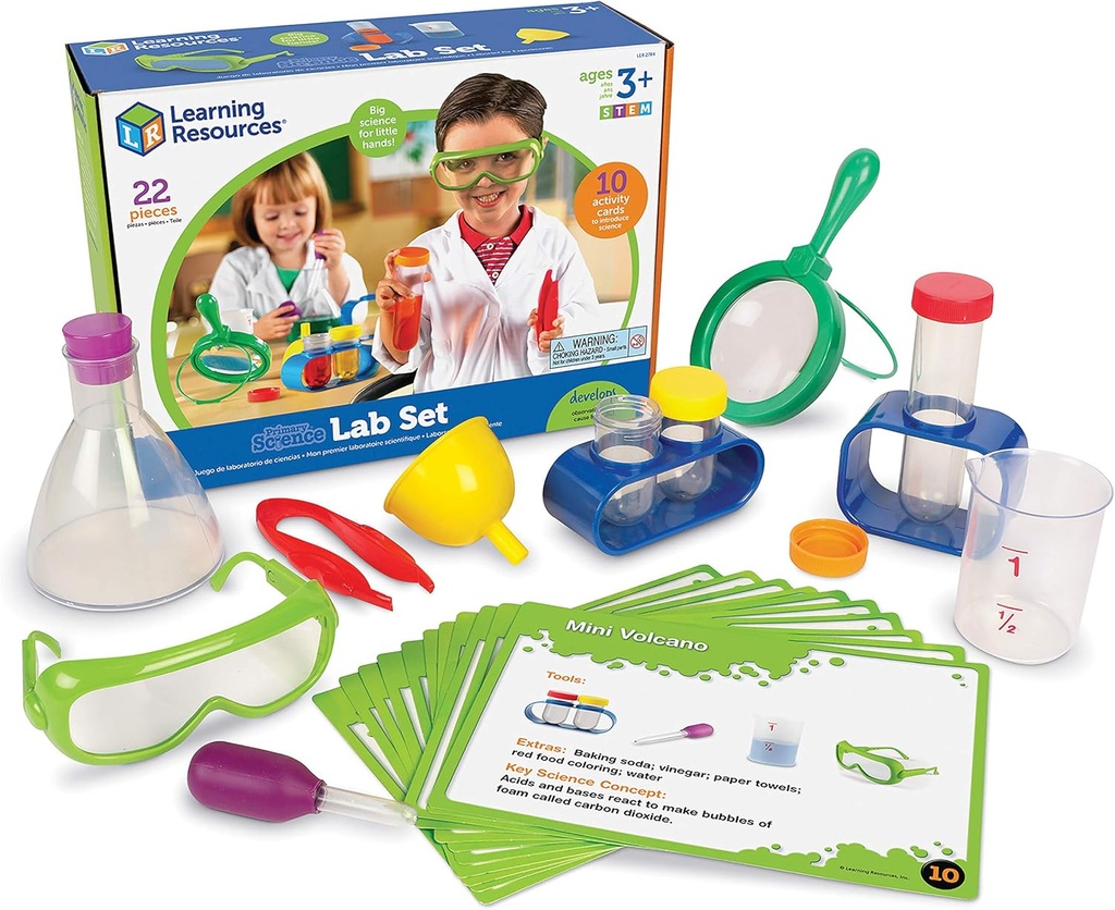 Learning Resources Primary Science Lab Activity Set - Experimentos para niños, juguetes de química, juegos de preparación, proyectos STEM, clases deben tener, suministros maestros, regalos Montessori para niños y niñas