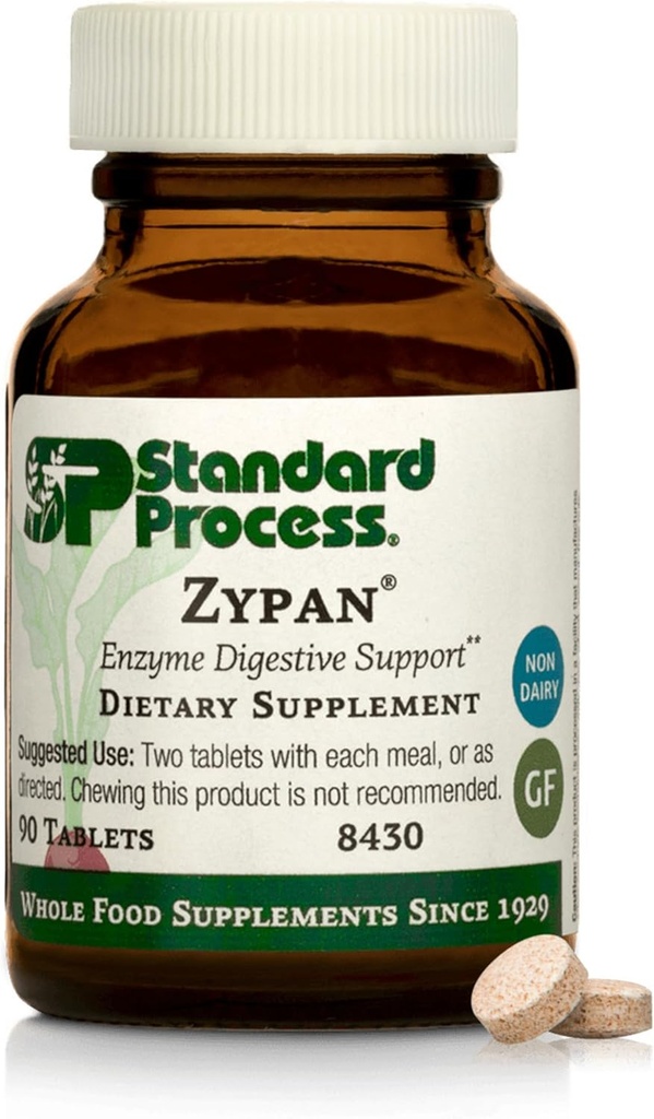Proceso estándar Zypan - Suplemento de Apoyo a la Salud Digestiva - Suplemento HCI con Pancreatina, Hidrocloruro de Betaina &amp; Pepsin - Apoyo Macronutrient Digestión - 90 Tablets