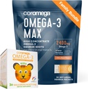 Coromega Family Bundle – Omega-3 Fish Oil for Adults &amp; Kids (60 Squeeze Packets) 2400mg/650mg Omega-3 + Vitamina D, 3X Más Absorción que píldoras, No Fishy Aftertaste, Citrus Burst &amp; Tropical Orange
