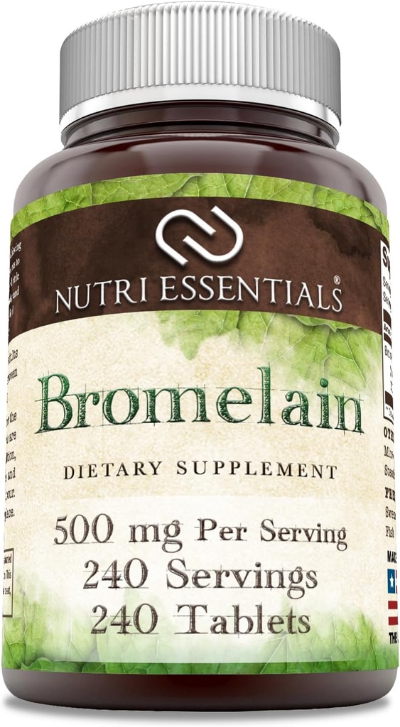 Bromelain 500 mg 240 Tablets Supplement Silencio Non-GMO Silencio Gluten Free ← Made in USA