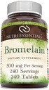 Bromelain 500 mg 240 Tablets Supplement Silencio Non-GMO Silencio Gluten Free ← Made in USA