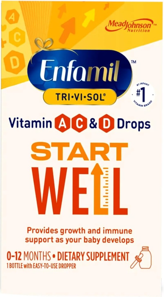 Enfamil Tri-Vi-Sol Suplemento gotas, vitaminas A,D y C para bebés 1,66 fl oz (50 ml)
