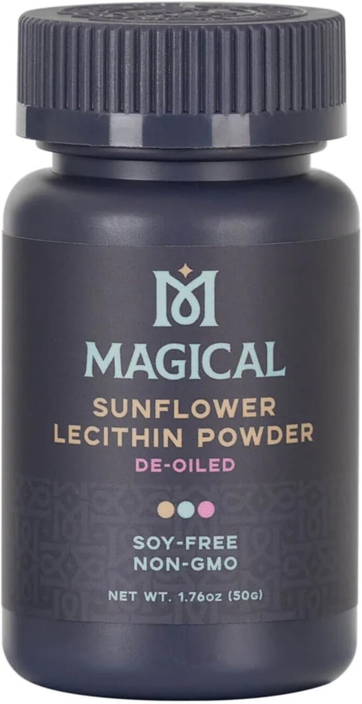 MAGICAL BUTTER Sunflower Lecithin Powder – Soy-Free, Non-GMO, Vegan " Kosher Butter " Oil Stabilizer for Baking " Cooking, 1,76 oz
