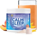 Zipfizz Nightly Calm &amp; Sleep Supplement Powder, Peach Mango, 12.3 oz (30-60 Servings) Silencio Natural Sleep Aid For Kids &amp; Adults TEN Contiene Magnesium, Melatonin, L-Theanine TEN Relaxation & Mood Enhancement