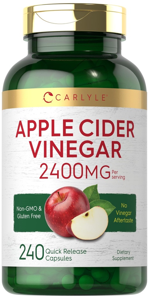 Carlyle Apple Cider Vinegar Capsules ← 2400mg Silencio 240 Conde ← No GMO, Gluten Suplemento gratuito