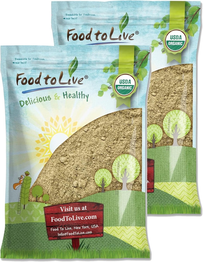 Alimentos para Vivir Powder de cáñamo orgánico, 16 libras — 50% Proteína, No GMO, Kosher, No-Irradiado, Puro, Superalimentos Veganos, Rico en hierro y fibra