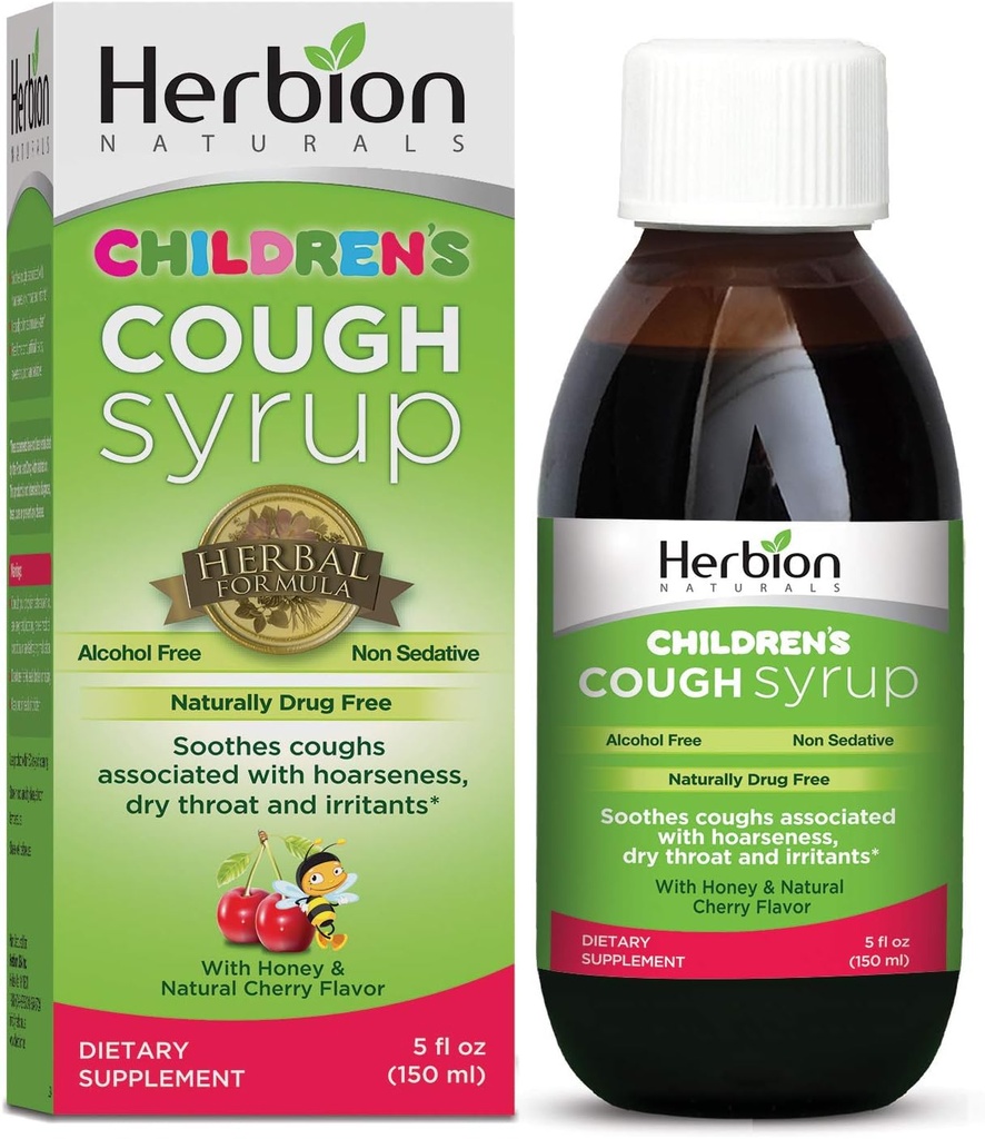 Herbion Naturals Tos Tos Syrup for Children - 5fl oz - Good Tasting Supplement with Natural Honey & Cherry Flavor.