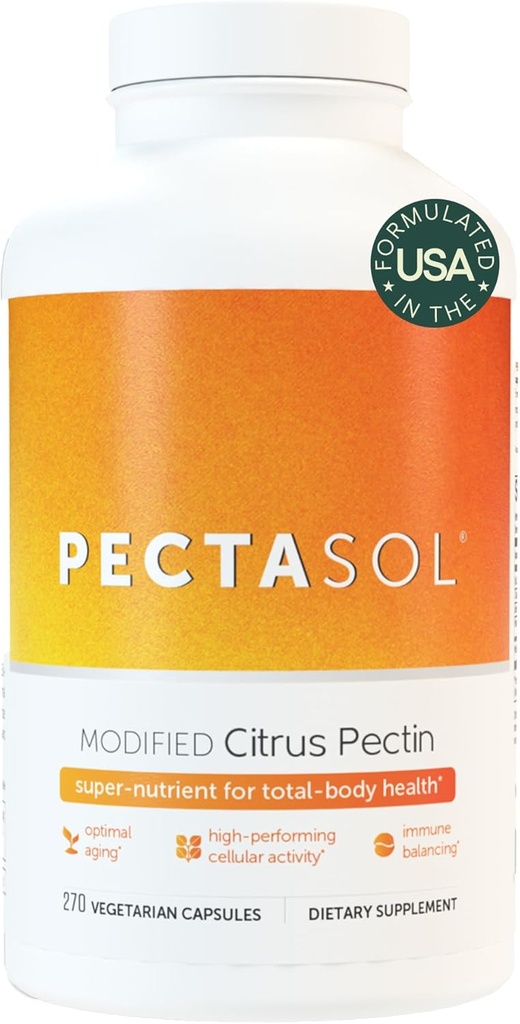 PectaSol Modified Citrus Pectin – 270 cápsulas – Total-Body Health Supplement to Support the Heart, Immune System, Inflammation Response &amp; Healthy Aging + Maintain Healthy Galectin-3 Levels