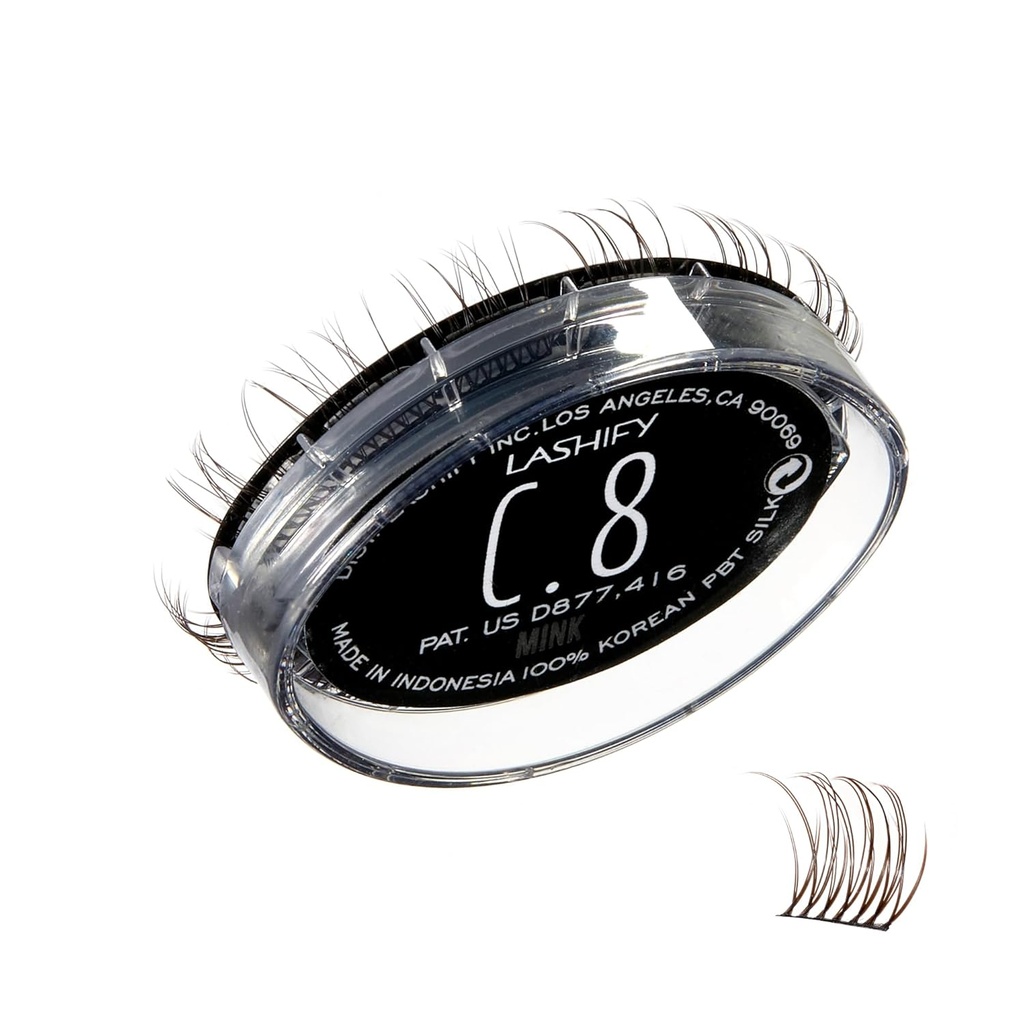 Lashify Curl 8mm Gossamer Eyelash Extensiones Rellenar, Minx Color, DIY False Lashes for a Natural Look