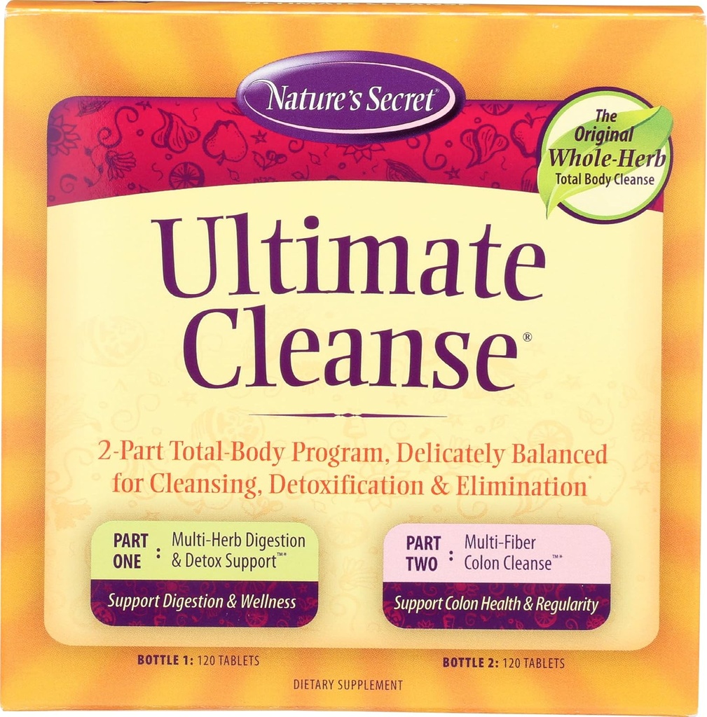 Ultimate Cleanse by Nature's Secret ¦ Cleansing, Detoxification & Elimination, Two 120 Tablet Bottles