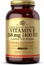 Solgar Vitamina E 268 mg (400 UI) - 250 Softgels - Vitamina E naturalmente alimentada como d-Alpha Tocopherol - Gluten Free, Dairy Free - 250 Actuaciones