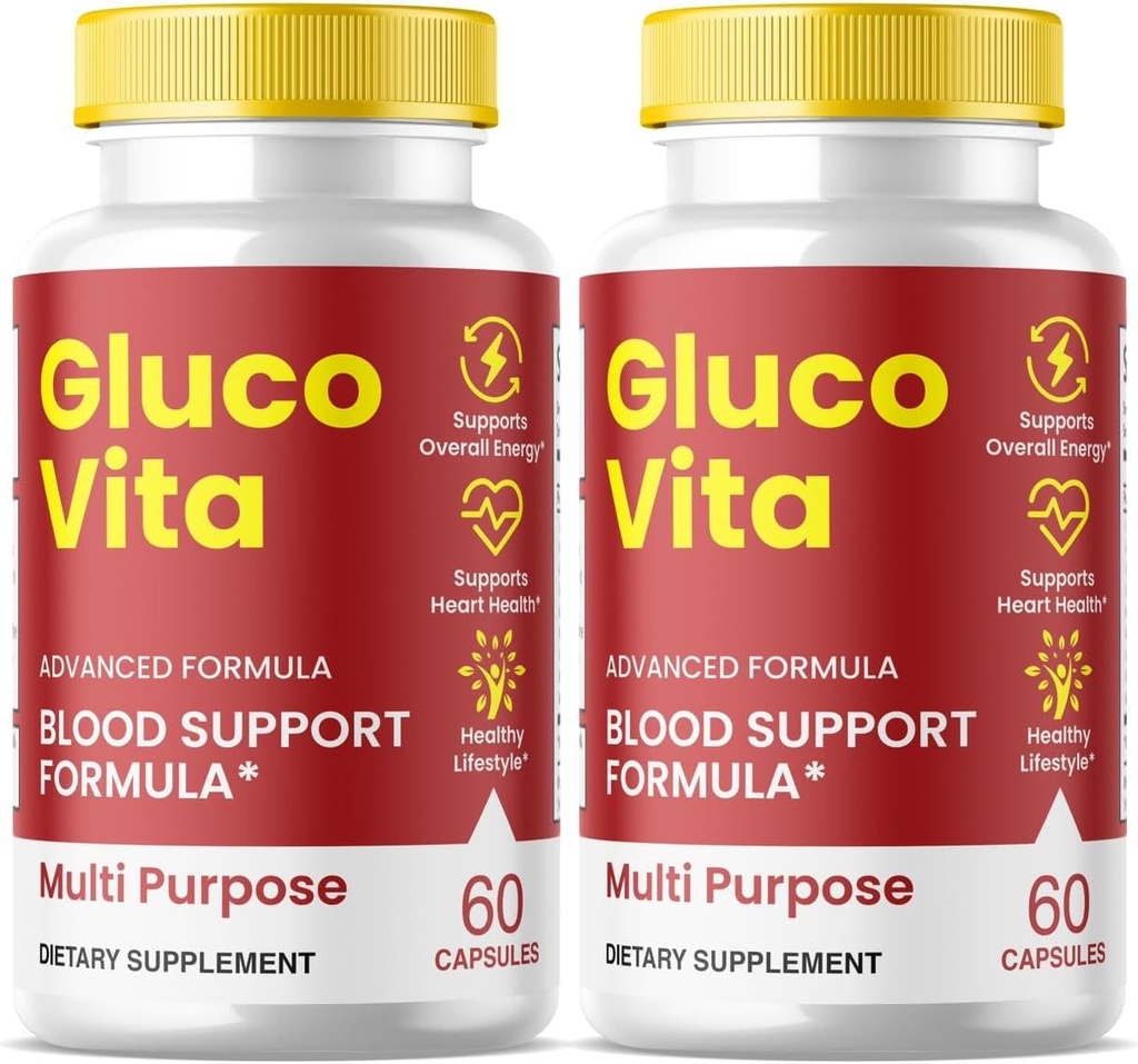 SPRESSO (2 Pack) GlucoVita Capsules, GlucoVita Blood Support Capsules, All-Natural Support for General Well-Being, GlucoVita Capsules Review (120 Capsules)