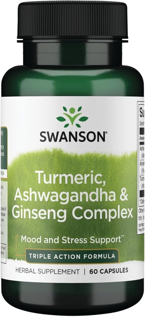 Swanson Full Spectrum Turmeric Ashwagandha &amp; Ginseng Complex 60 Capsules