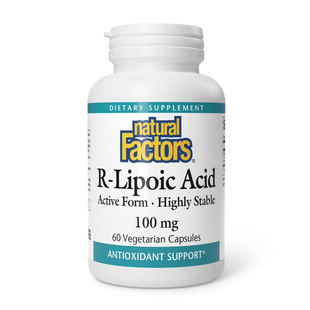 Natural Factors, R-Lipoic Acid, Antioxidant Support, 60 Capsules