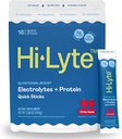 Hi-Lyte Electrolytes + Protein Quick Sticks Crisp Apple, 16 Servings - Sodium, Potasio, Whey Protein - Keto Friendly - 5g Protein, No Sugar